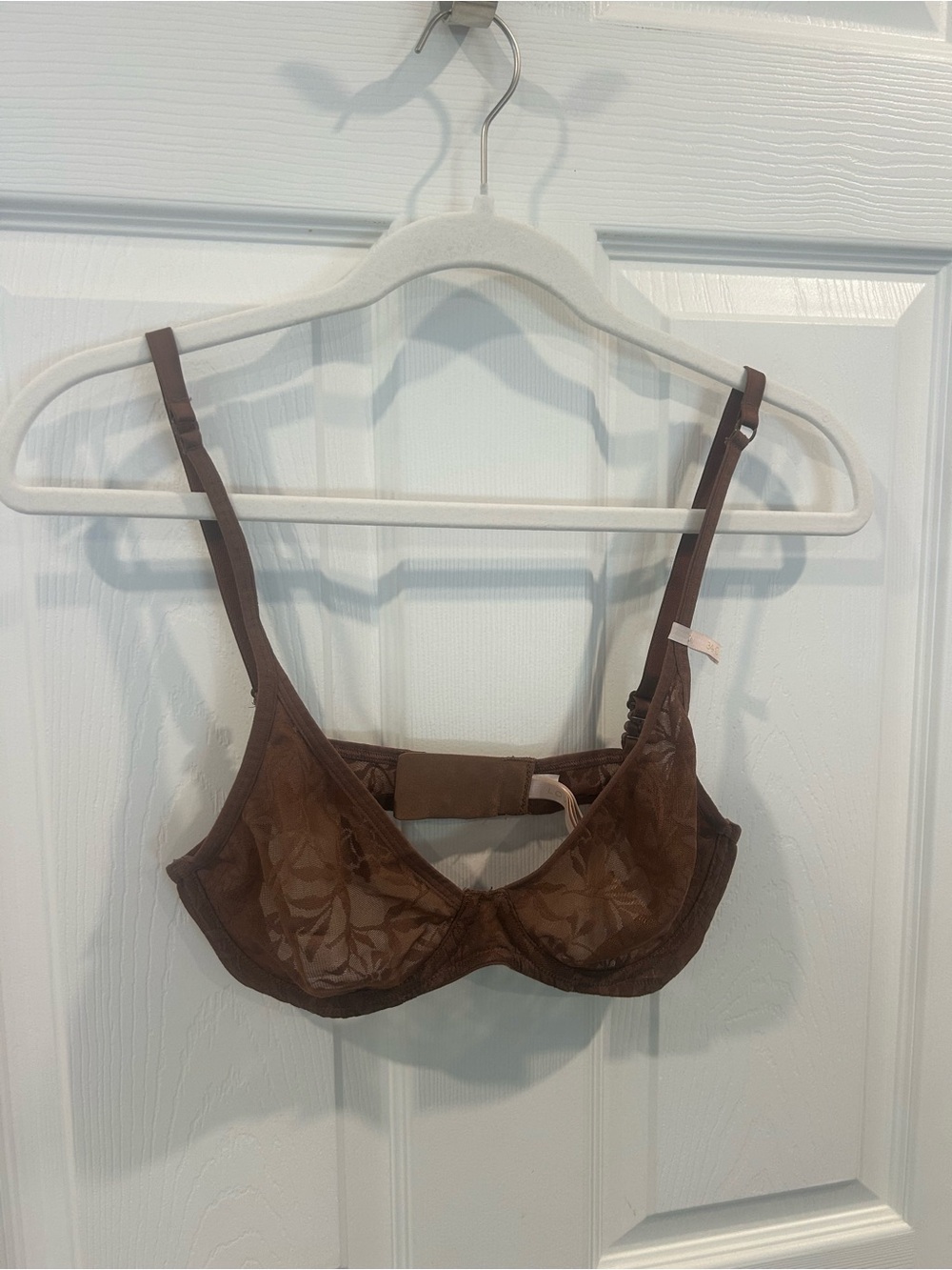 LOVE by GAP Brown Floral Sheer Mesh Underwired Unlined Bra 34C